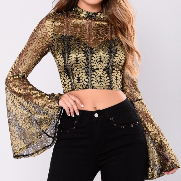 Fashion Nova Hailee Bell Sleeve Top - Picture 2 of 5